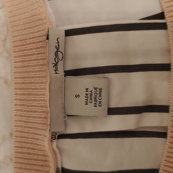 HALOGEN SWEATER. PINK/ STRIPED. M. - Picture 3 of 5